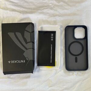 Navy iPhone Case with MagSafe and screen protector